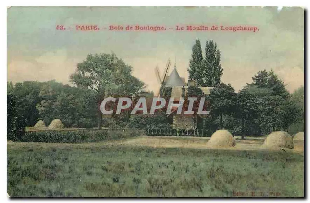 Paris - Bois de Boulogne - Le Moulin de Longchamp — Éditions E. L. Paris, n° 48 - Recto