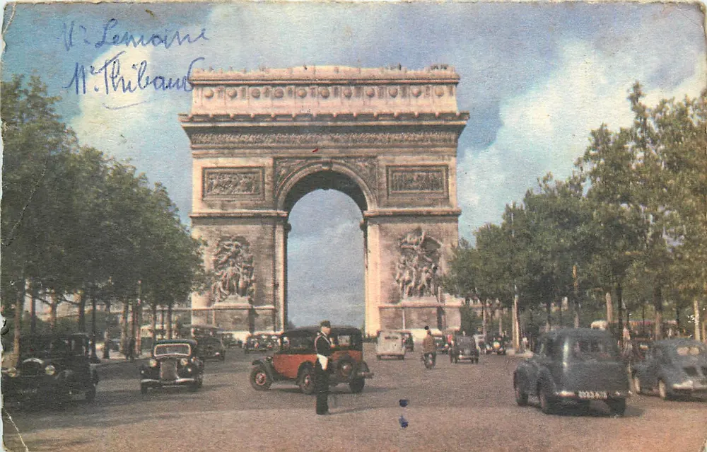 Arco do Triunfo — Paris — editor Pellletier, número de série não visível - Frente