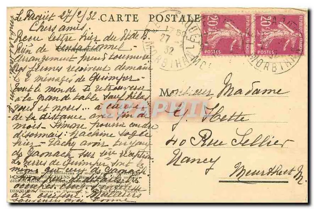 Paris — Invalides — Oferecido por Hemaglobine Deschbiens - Verso