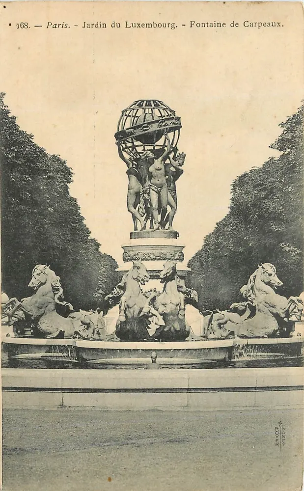 Luxemburggarten — Fontäne Carpeaux — Verlag Poyret, Nr. 168 - Vorderseite