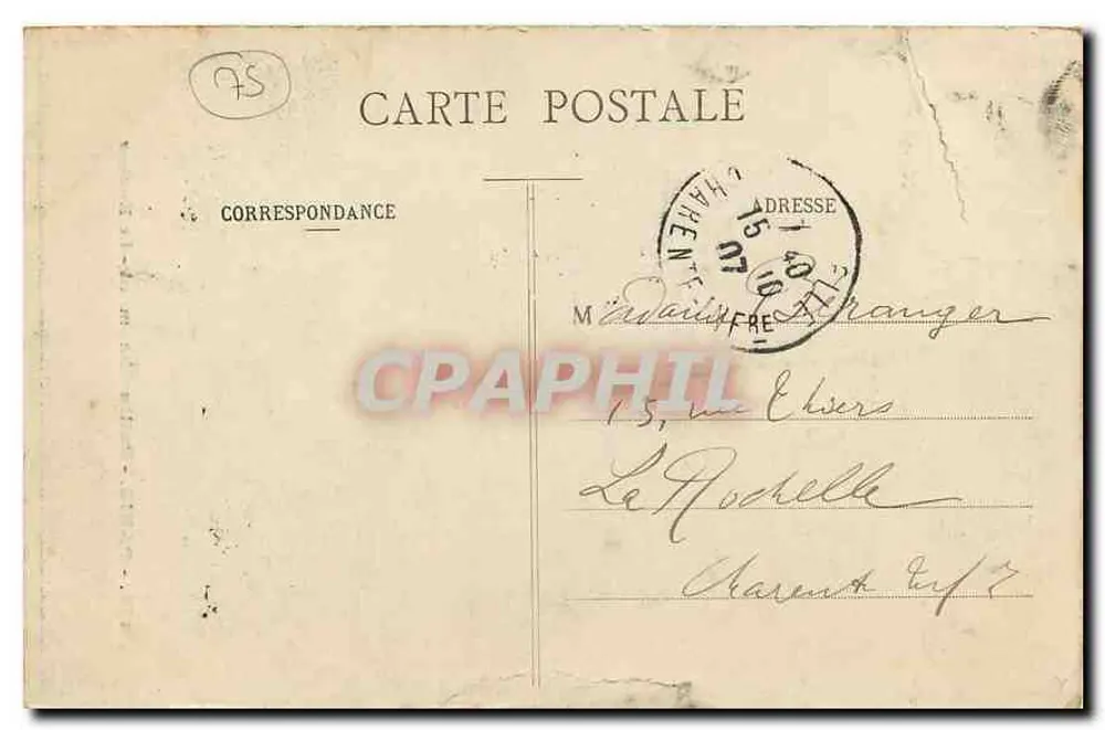 Paris - Buttes-Chaumont - O Rocher — editor desconhecido, n° 154 - Verso