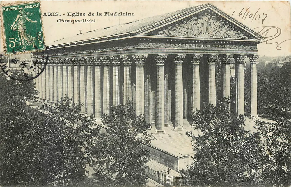 Paris - Igreja da Madeleine (Perspectiva) — editor não identificado, número de série não visível - Frente