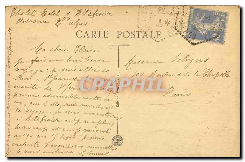 Briancón — O Ponte d'Asfeld — Edição Vve Jordaan - Verso