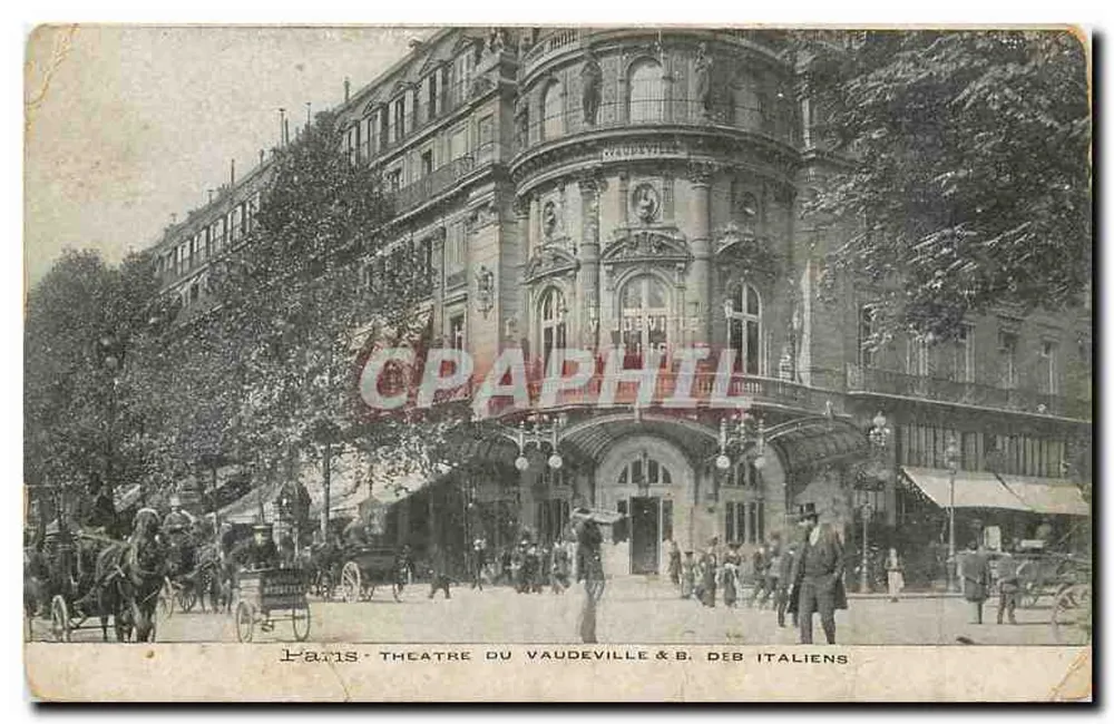 Paris - Theater du Vaudeville & B. des Italiens — unbekannter Verlag, Seriennummer nicht sichtbar - Vorderseite