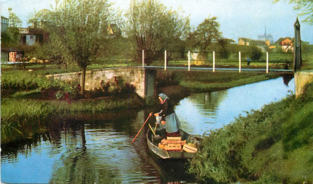 Amiens - Os Hortillonnages — editor Pellletier, número de série não visível - Frente