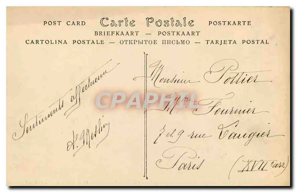 Historisches Interieur von Napoleon im Hôtel Saint-Louis — Verlag A. M. L. — n° 154 - Rückseite