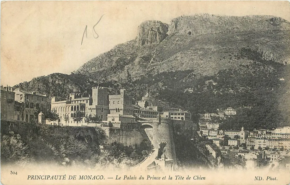 Principat von Monaco — Das Palast des Prinzen und der Hundekopf — ND. Foto n° 504 - Vorderseite
