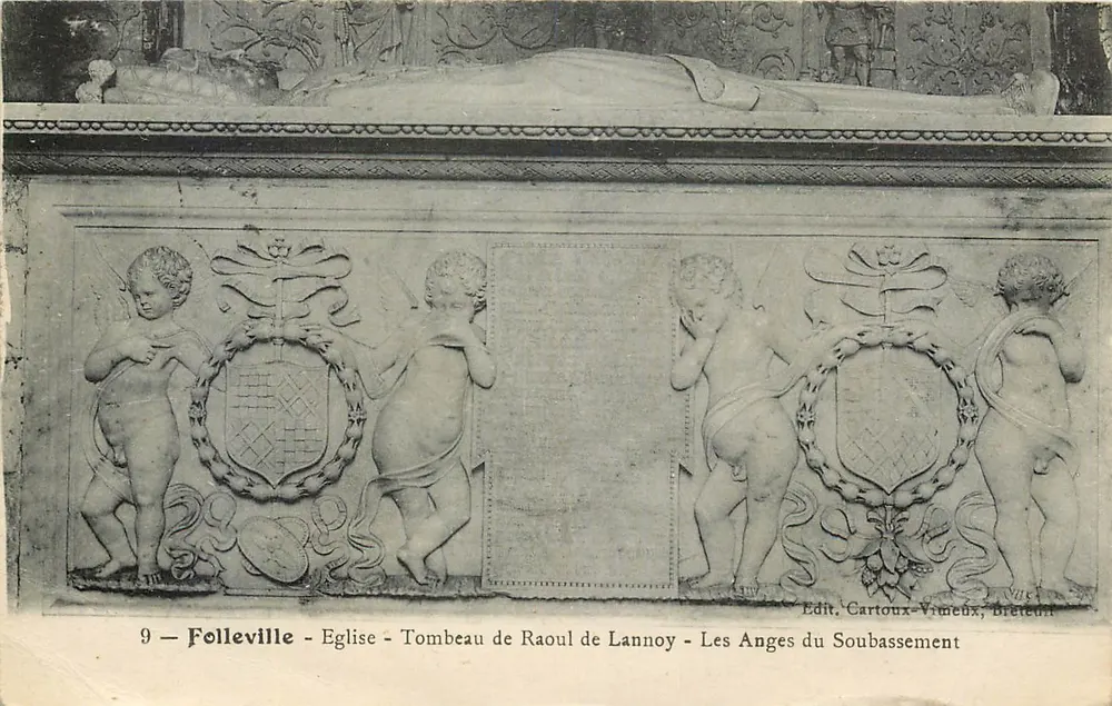 Folleville - Kirche - Grabmal von Raoul de Lannoy - Die Engel des Sockels — Edit. Cartoux-Vimeux, Bretèche - Vorderseite