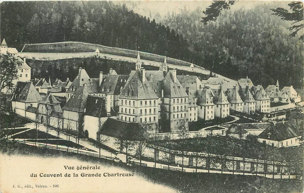 Vista geral do Convento da Grande Chartreuse — J. G., editor, Voiron - 106 - Frente