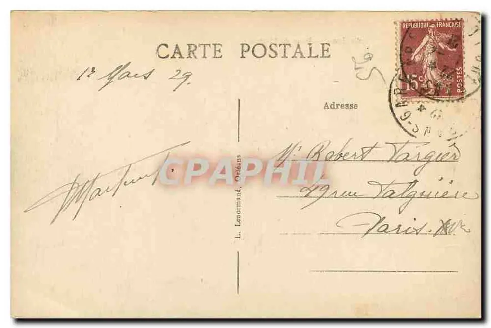 Orléans — Praça do Martrot — L. Lenormand - Verso