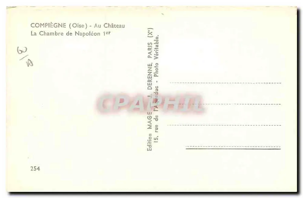 Compiègne (Oise) - Al Castello - La Camera di Napoleone I - Verso