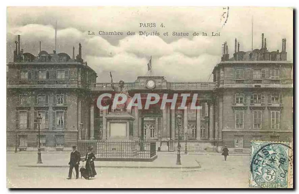 Paris 4 — Das Abgeordnetenhaus und Statue des Gesetzes — Verlag nicht sichtbar - Vorderseite