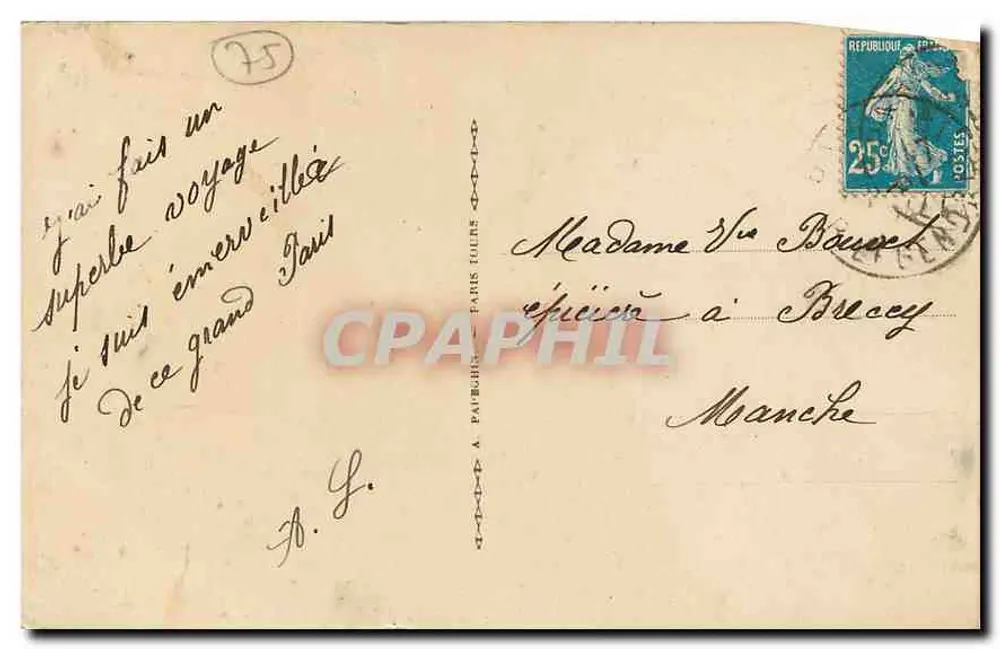 Paris — Avenida dos Campos Elísios — A.P. n°30 - Verso