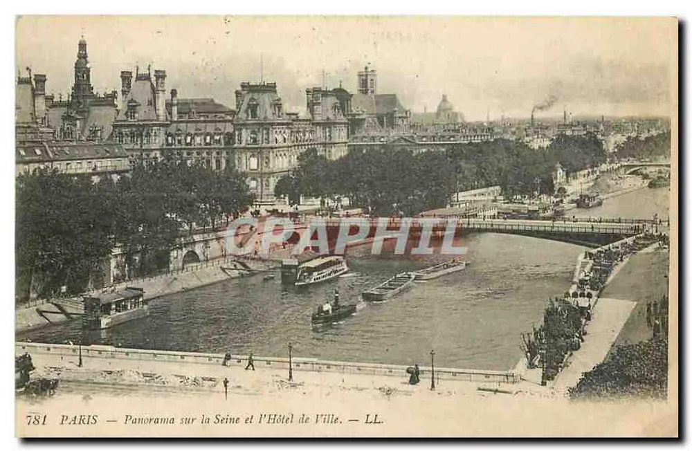 Paris — Panorama über die Seine und den Rathaus — LL. — n°781 - Vorderseite