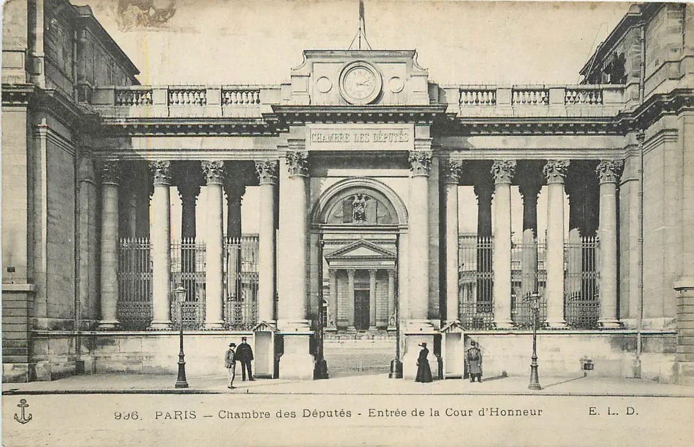 PARIS — Kammer der Abgeordneten — Eingang zur Cour d'Honneur — E. L. D. n° 996 - Vorderseite