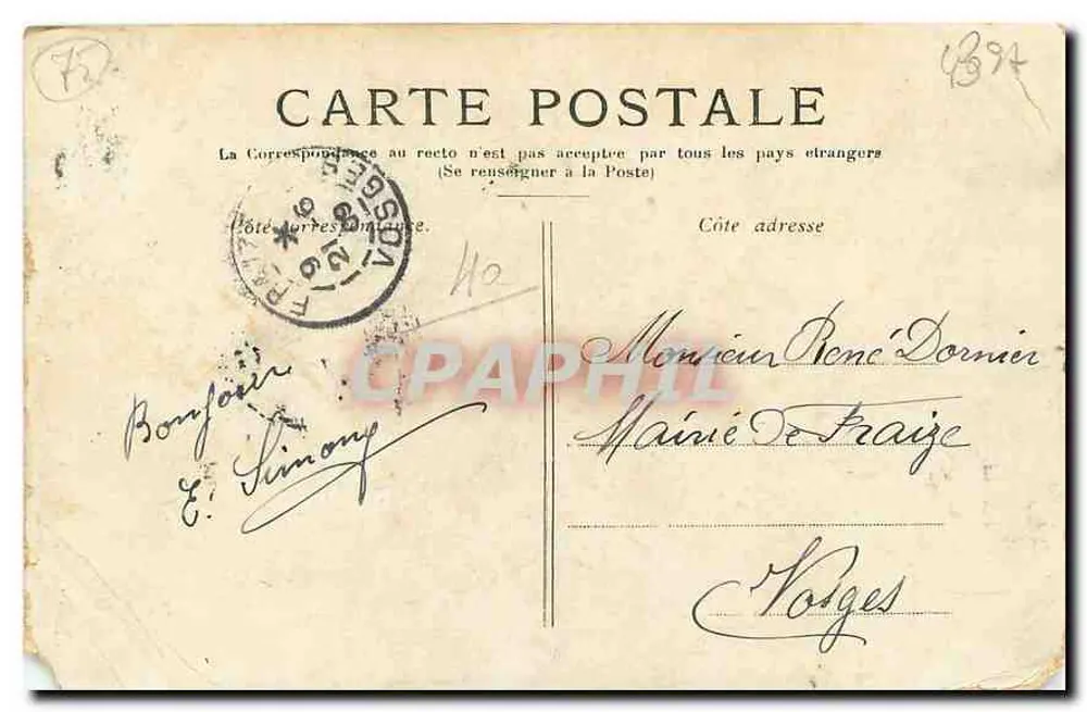 PARIS — O Mercado de Flores — A Conciergerie - Verso
