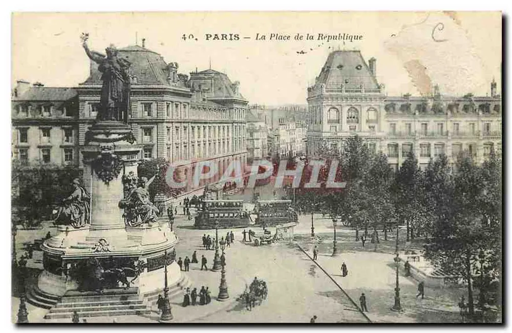 Paris — A Praça da República — editor anônimo, n° 40 - Frente