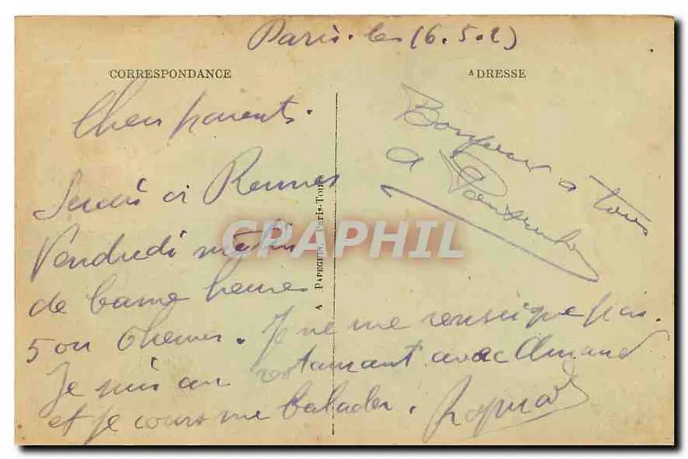 Paris - L'Arc de Triomphe et la Tombe du Soldat Inconnu — A.P. n°444 - Verso