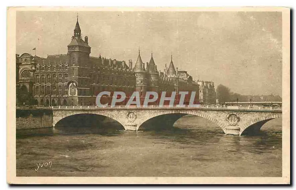 Paris — Das Palais de Justice und der Pont au Change — Yvon, Serie 4 Nr. 62 bis - Vorderseite