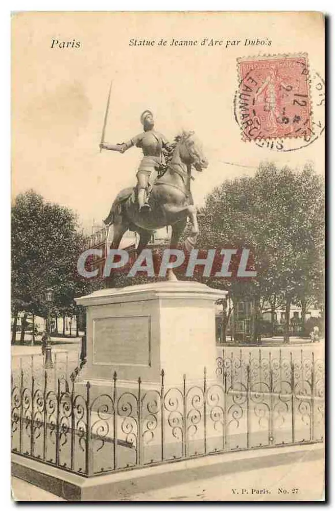 Statua di Giovanna d'Arco di Dubois — Parigi — V.P. Parigi. No. 27 - Recto