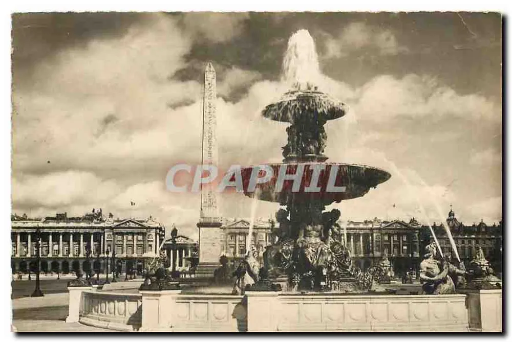 Place de la Concorde — Fontaine de la Concorde i Obélisque — Wydawnictwo O.P. - Paryż - Awers