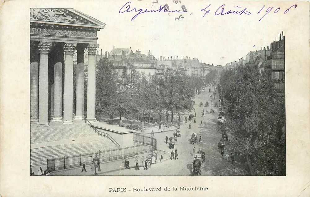 Paris - Boulevard de la Madeleine — vista do Palácio de Justiça — editor não identificado - Frente