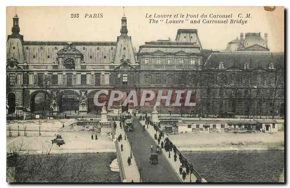 O Louvre e o Pont du Carrousel — C. M. — n° 203 - Frente