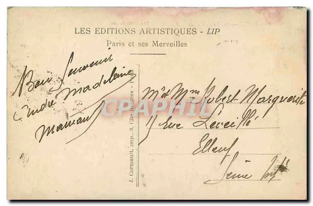 PARIS — O Pequeno Palácio — LIP - Verso