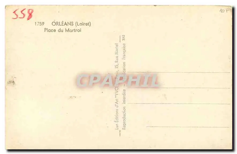Place du Martroi — Orléans (Loiret) — Les Éditions d'Art 'V.O.' - Reverso