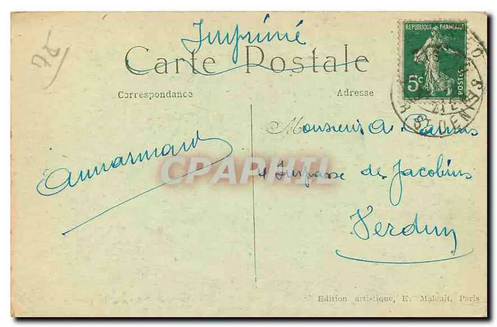 PARIS — O Panteão — E.M. 5009 - Verso