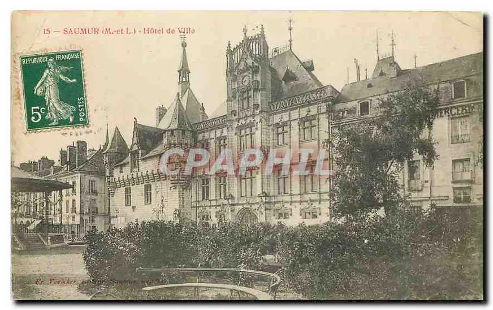 Saumur (M.-et-L.) - Hôtel de Ville — éditeur De Pankier, n°15 - Recto