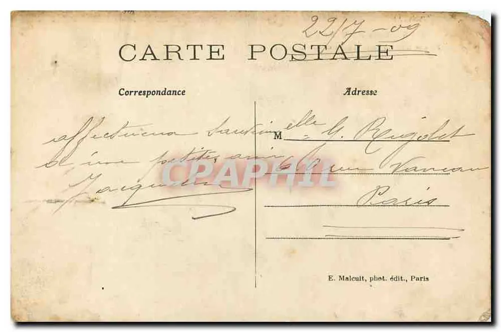 Bois de Vincennes — Restaurant de la Porte Jaune — E. Malcult, phot. édit., Paris - Verso