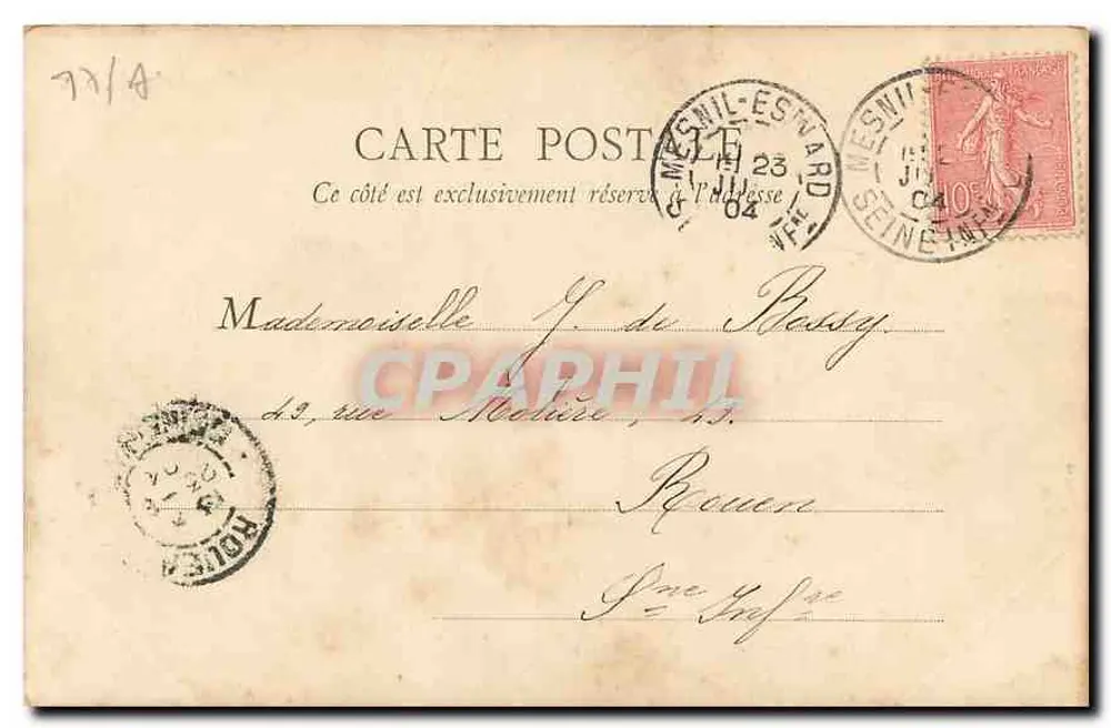 Zimmer der Königinmütter — Fontainebleau — B.F., Paris - Rückseite