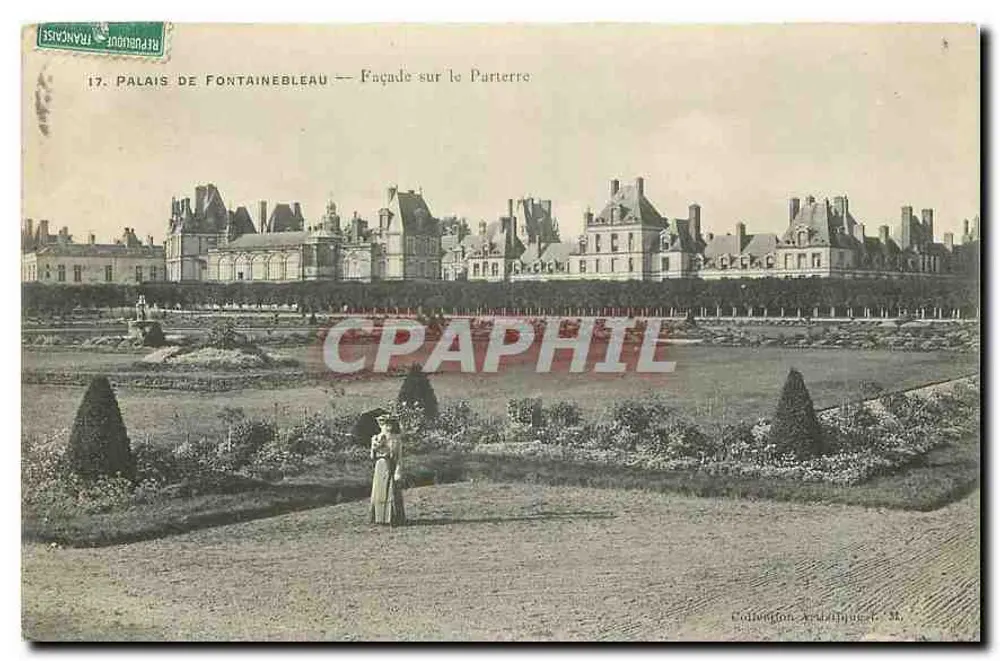 Palais de Fontainebleau — Façade sur le Parterre — Collection Ardillière, n°17 - Recto