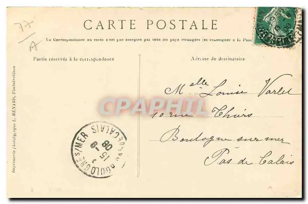 Palais de Fontainebleau — Façade sur le Parterre — Collection Ardillière, n°17 - Verso