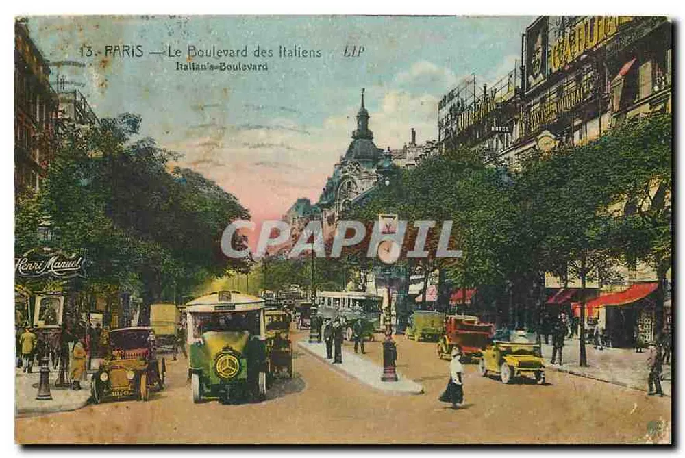 Paris — O Boulevard dos Italianos — Henri Manuel, n°13 - Frente