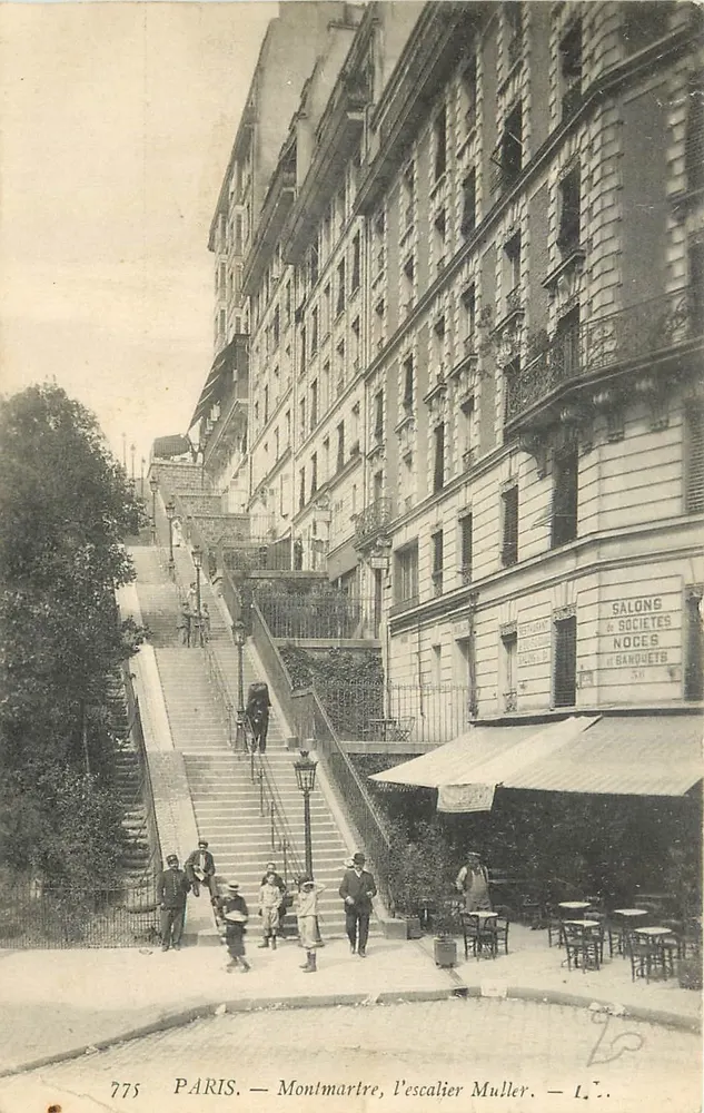 Paris — Montmartre, a escada Muller — L.T. - Frente