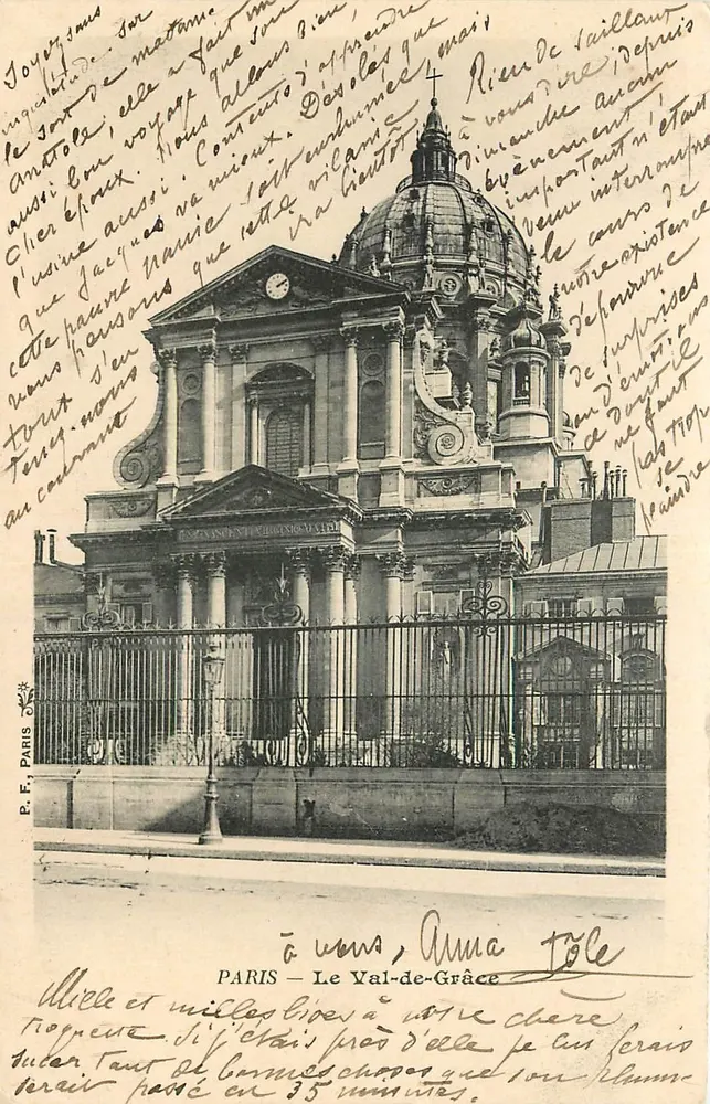 Paris - O Val-de-Grâce — editor E.F. Paris, número de série não visível - Frente