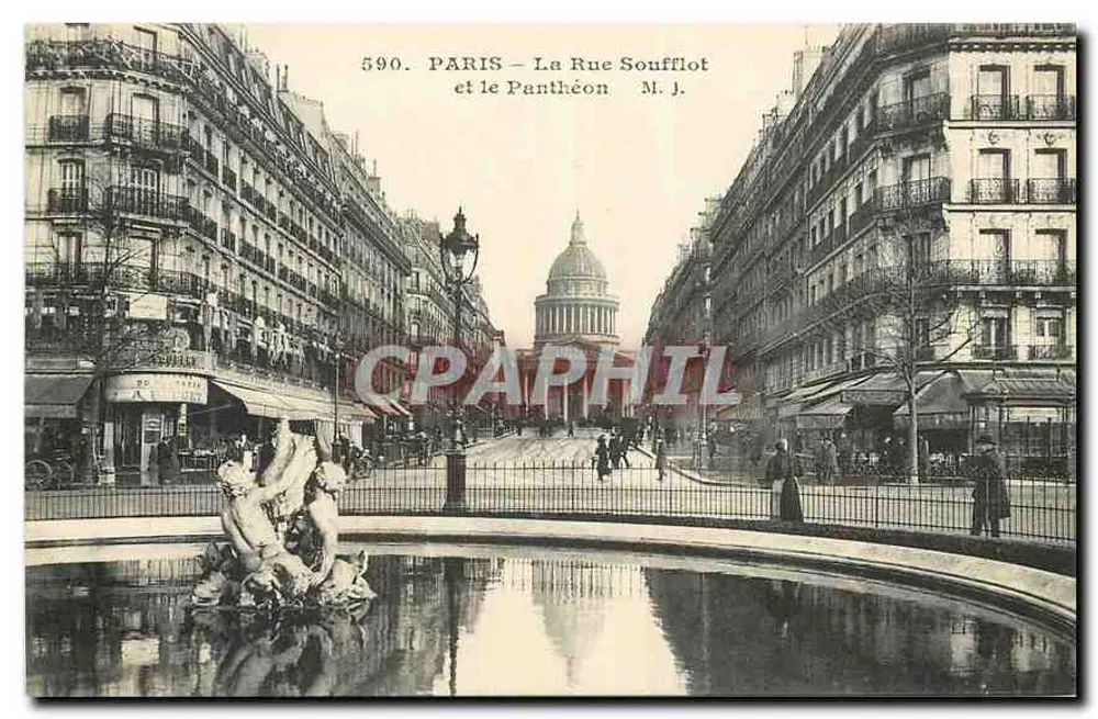 Paris — Rue Soufflot et le Panthéon — M. J. n° 590 - Recto