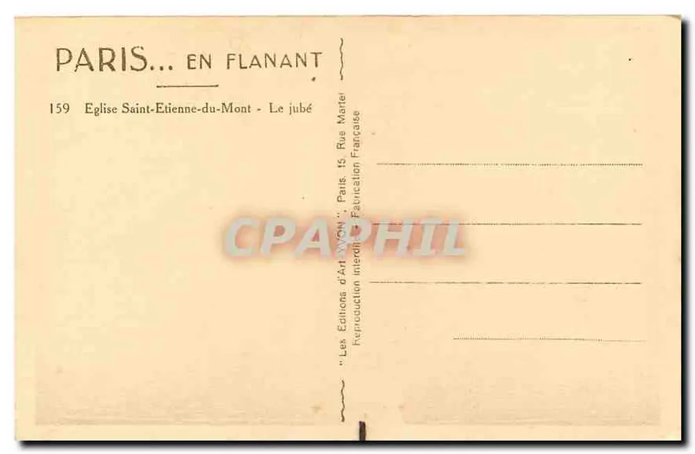 Kirche Saint-Étienne-du-Mont — Der Chorvorhang — Art Editions AVON - Rückseite
