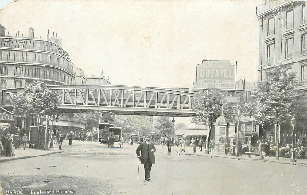Paris - Boulevard Barbès — passagem de pedestres — editor L.V. & Cie - Frente