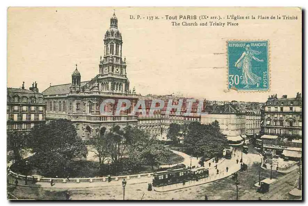 Paris (IXe arr.) - Die Kirche und Place de la Trinité — D.P. - 137 M. - Tout Paris - Vorderseite