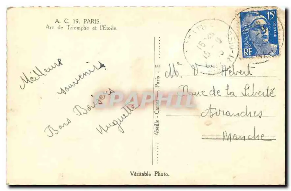Arco do Triunfo — Paris — Foto Autêntica - Verso