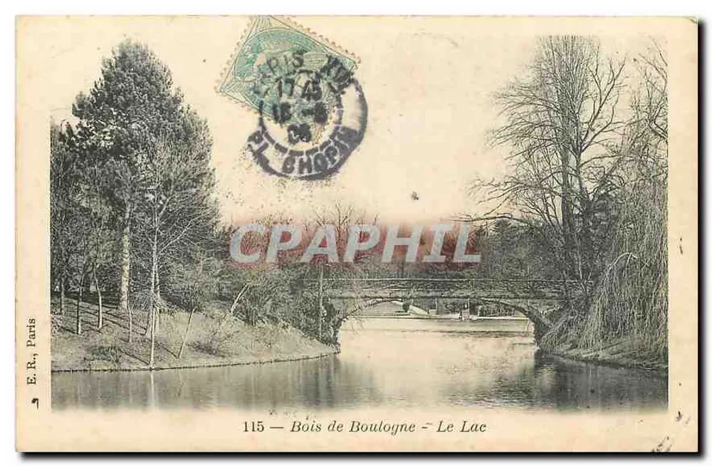 Bois de Boulogne — O Lago — E.R., Paris, n°115 - Frente