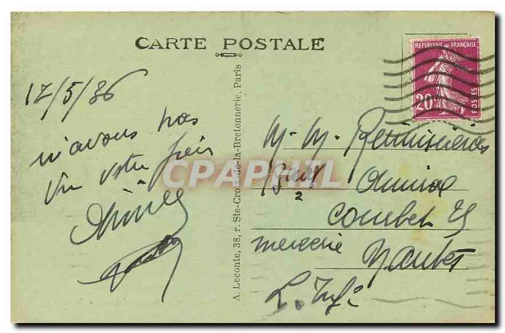 Le Lac du Bois de Boulogne — Paris — A. L. - Verso
