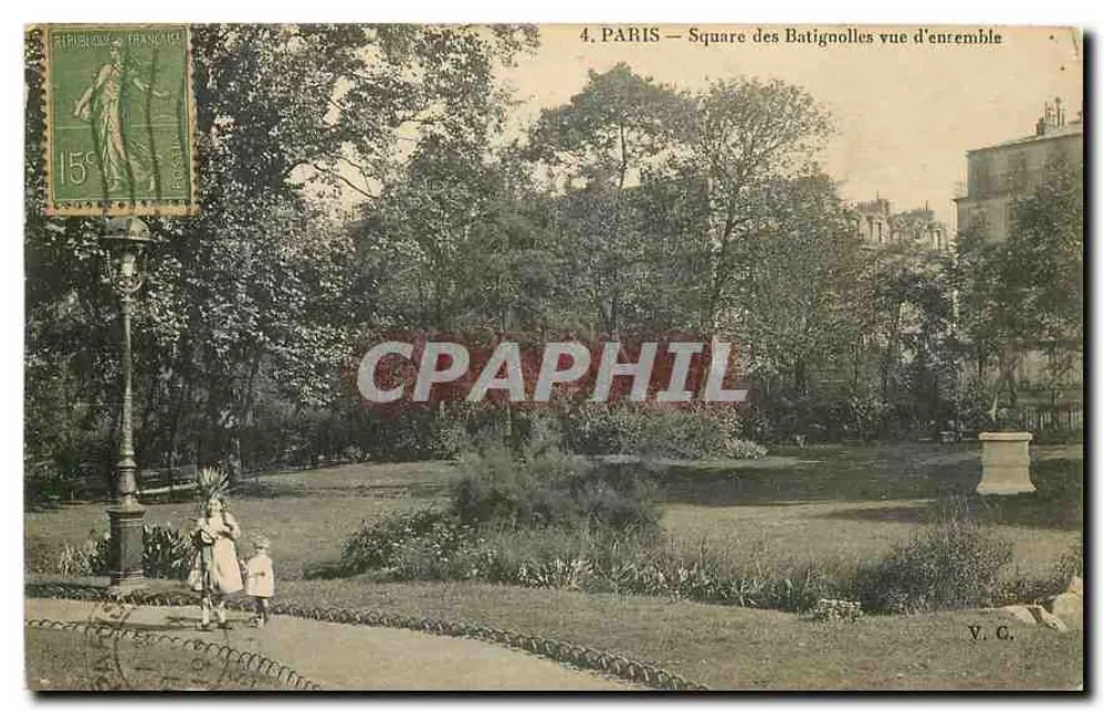 Paris — Praça dos Batignolles vista geral — V.C. editor - Frente