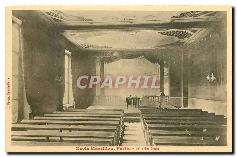 Escola Massillon, Paris — Sala das Festas — L. Freon, Neuilly-Paris - Frente
