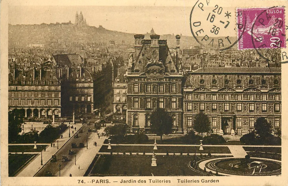 Paris — Jardim das Tuileries — editor não visível, n° 74 - Frente