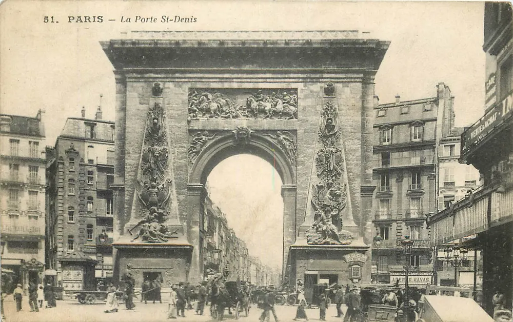 Paris — A Porta Saint-Denis — editor A. Havas, n° 51 - Frente