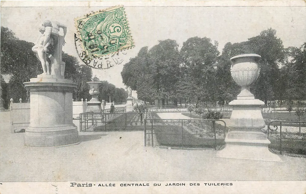 Paris — Mittelgang des Tuileries-Gartens — unbekannter Verlag, Seriennummer nicht sichtbar - Vorderseite
